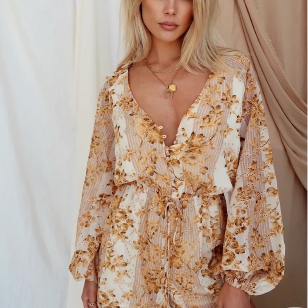 12th Tribe Golden Floral Blouse